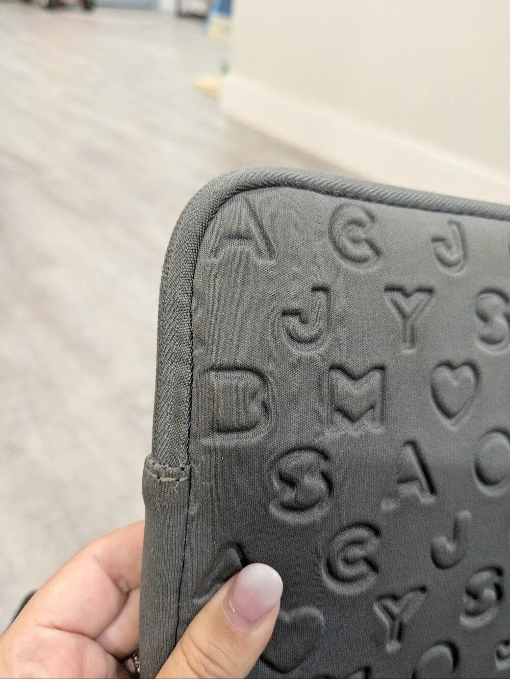 Marc By Marc Jacobs Gray Embossed Laptop Sleeve